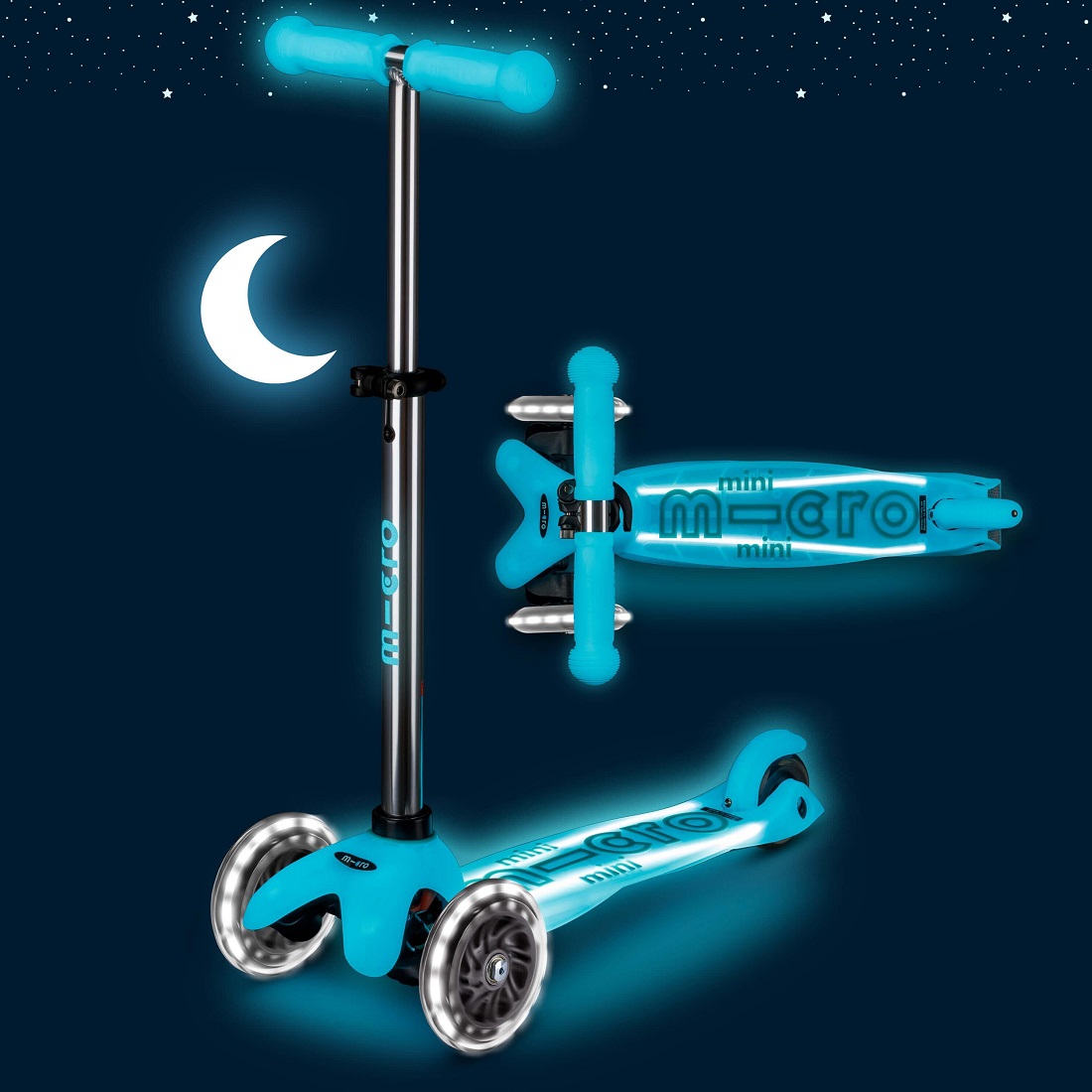 MICRO Mini Deluxe Glow Plus (светящийся) LED ледниковый аква (MMD214)