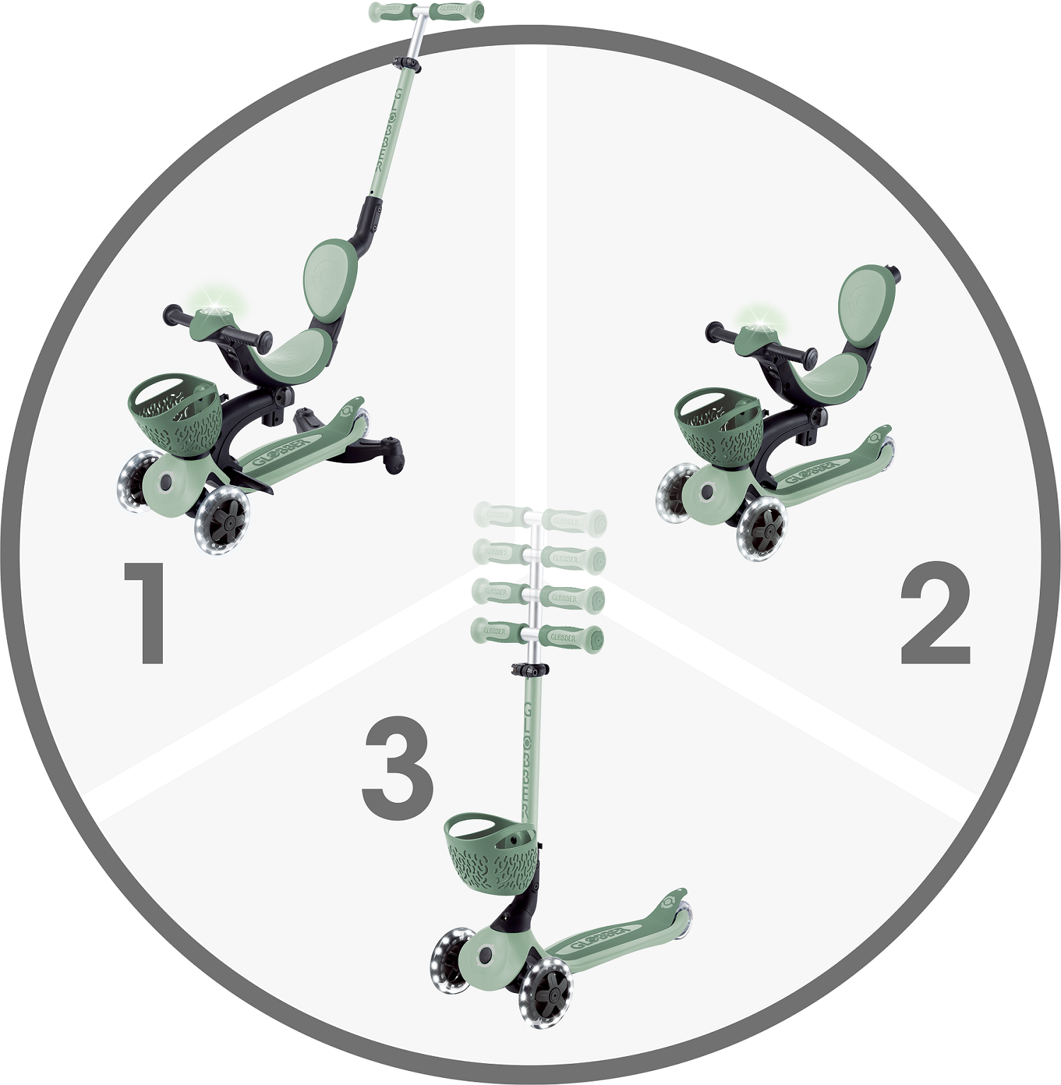 GLOBBER GO UP BABY LIGHTS 360 шалфейный (844-104)