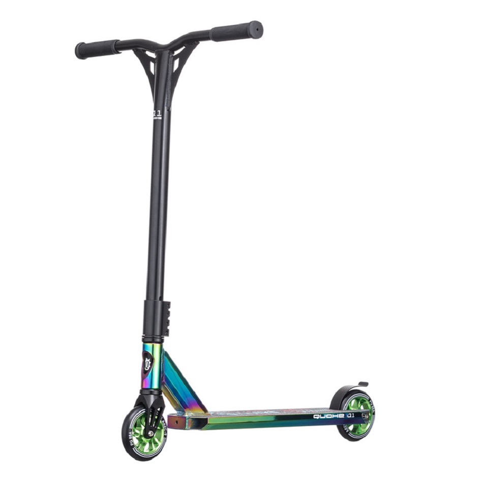 Самокат трюковой QUAKE Q1 Death черный/цветная гальванизация (44072)