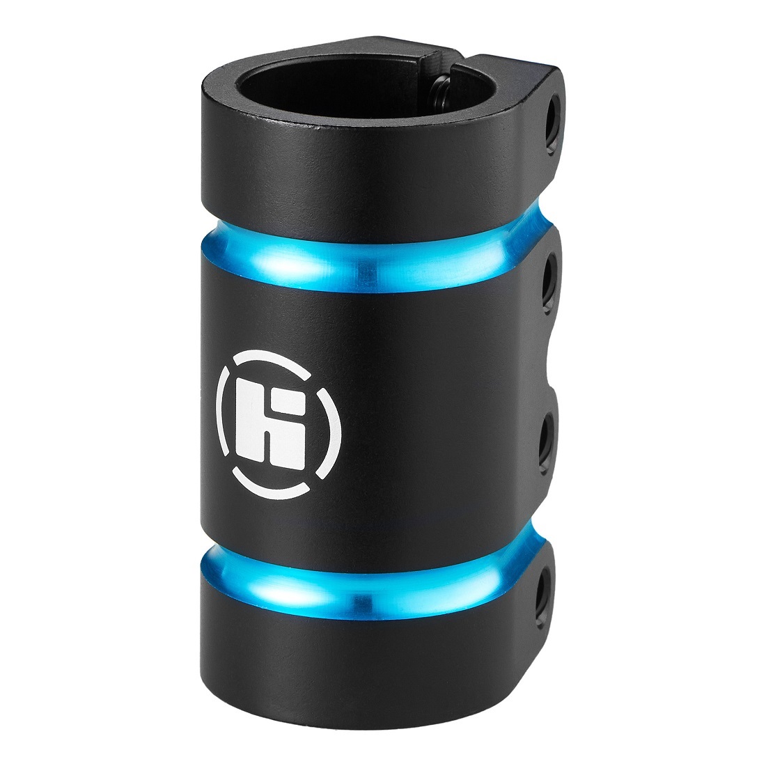 Хомут HIPExtreme H6 SCS 31.8 мм, 4 болта, черный/голубой (420018)