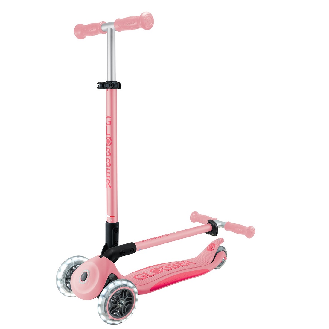 GLOBBER PRIMO FOLDABLE PLUS LIGHTS V2 пастельно-розовый (439-710-2)