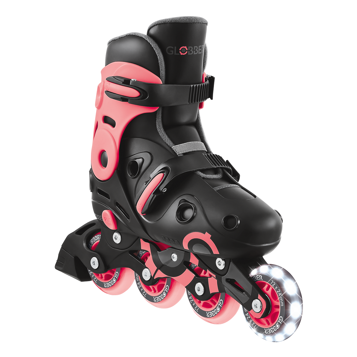 GLOBBER Ролики GO SKATES черно-розовый 34-37 (785-110)