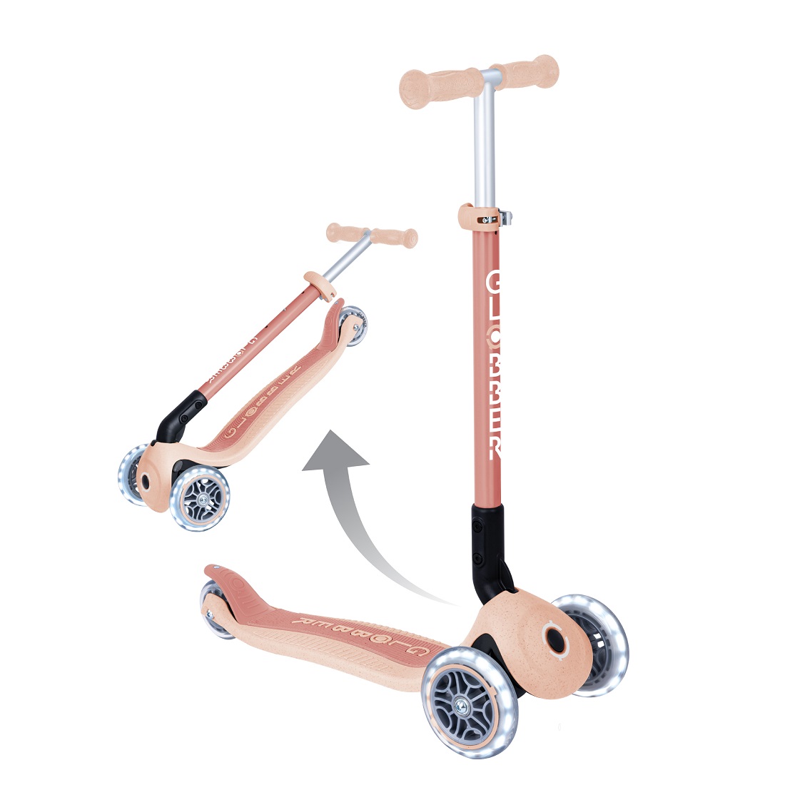 GLOBBER PRIMO FOLDABLE LIGHTS ECOLOGIC персиковый (696-506-2)