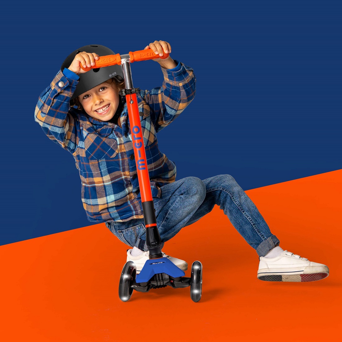 MICRO Maxi Deluxe складной неоновый синий/оранжевый LED (MMD227)