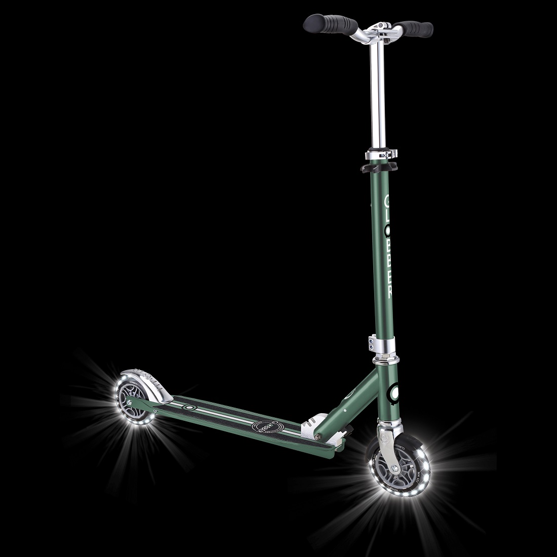 GLOBBER FLOW ELEMENT LIGHTS (свет. колеса) оливковый (721-104)