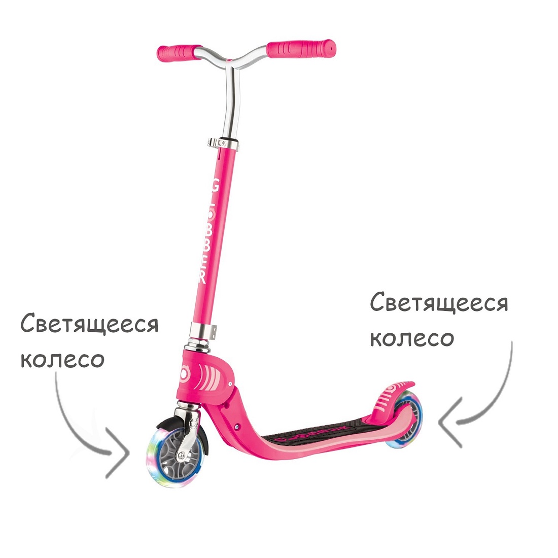 GLOBBER FOLDABLE FLOW 125 LED розовый (773-110L)